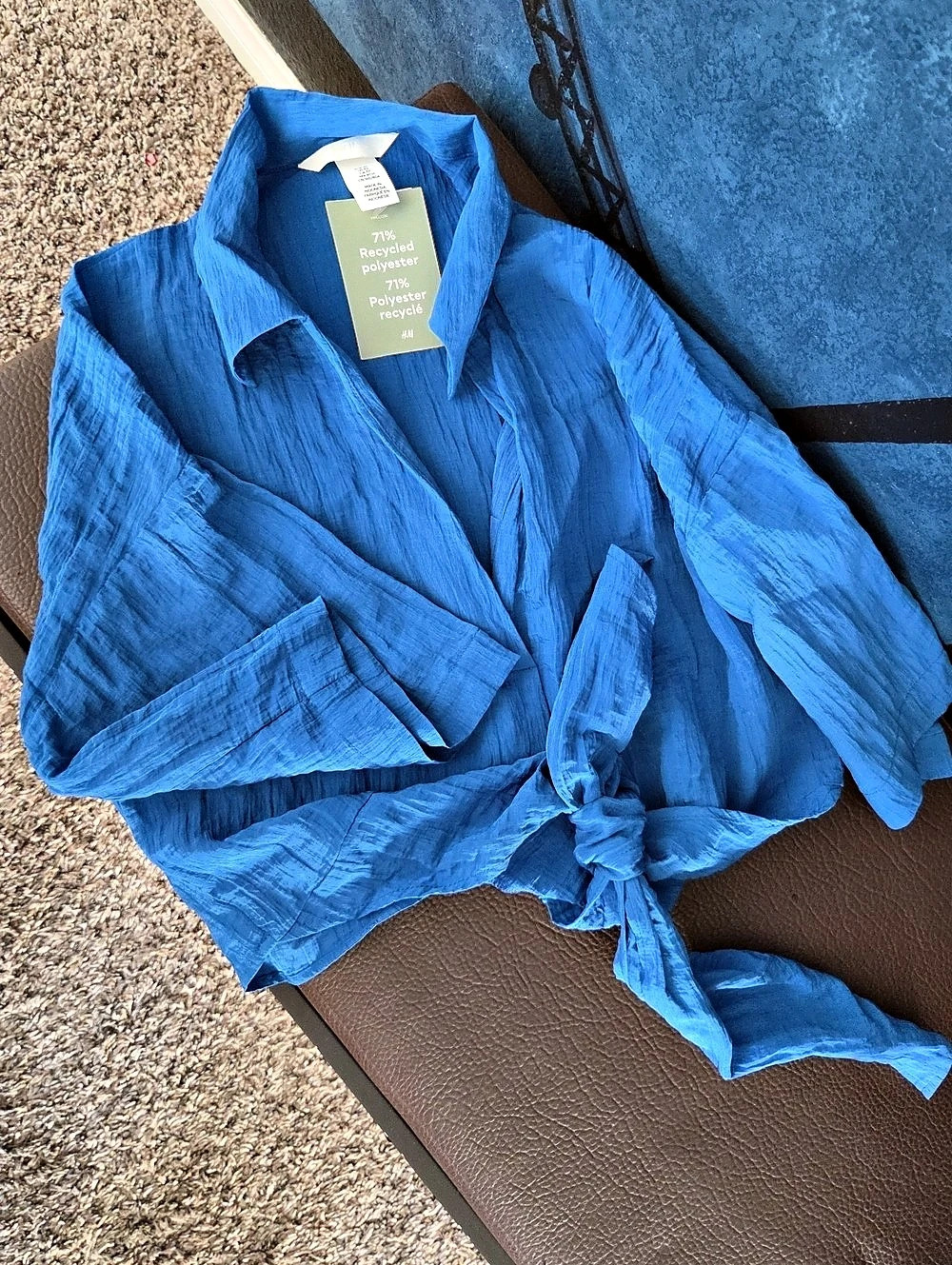 H&M Blue Wrap Top